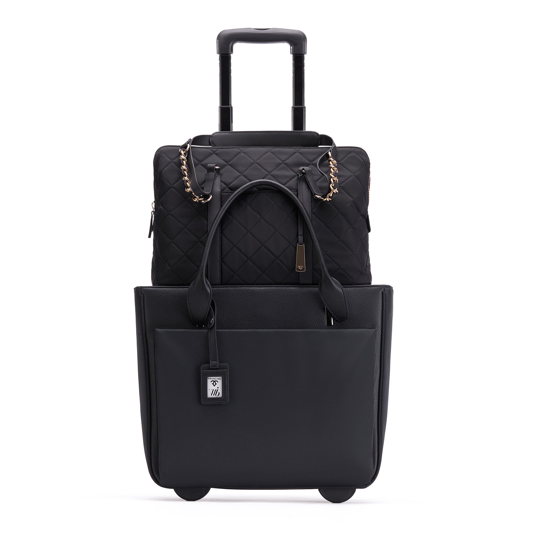 No.5 Classic 15 Inch Laptop Tote Bag for Women - Stylish Work Bag with Padded Compartment - Perfect for Office, Business Travel & College (Black)