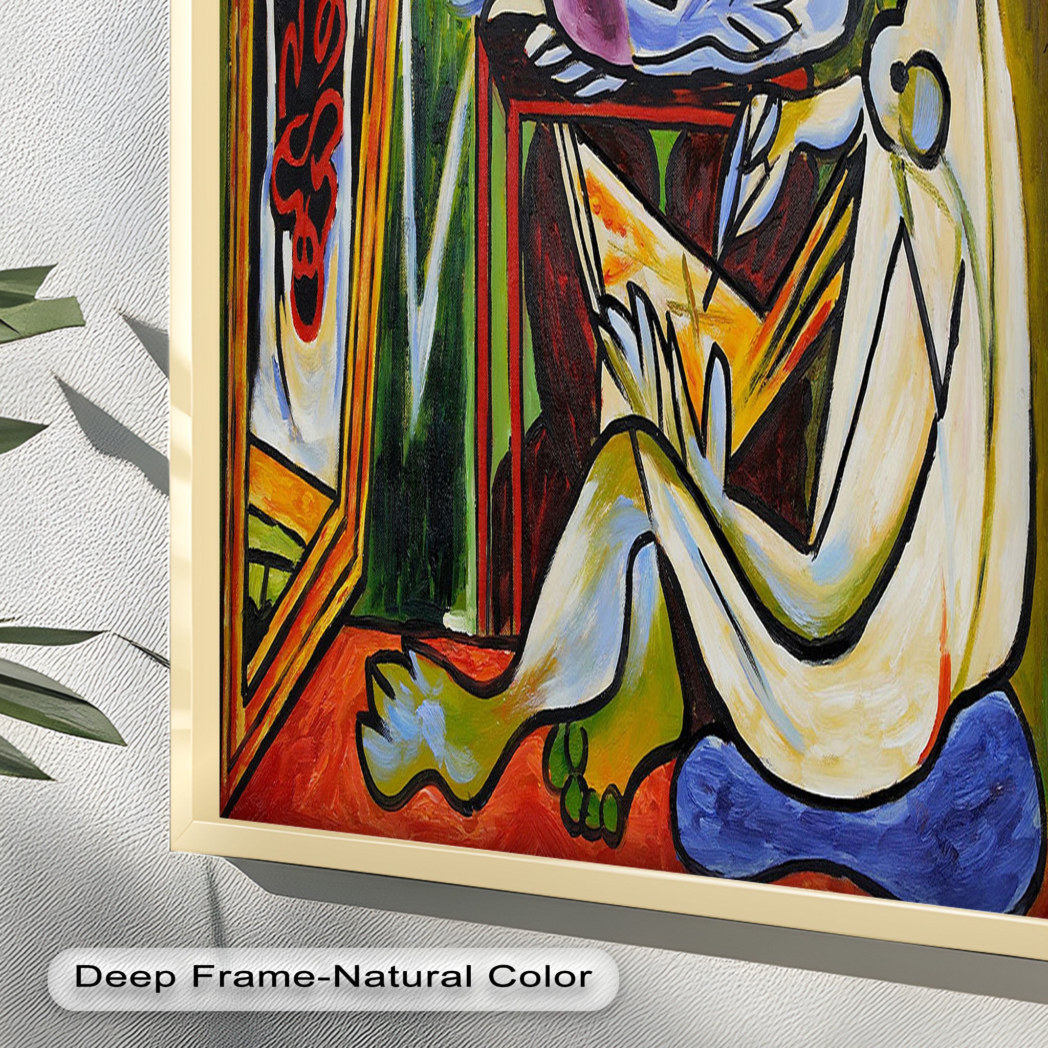 Abstract Interior Scene Picasso Style Oil Painting - Handmade Wall Art for Living Room, Bedroom & Office Decor