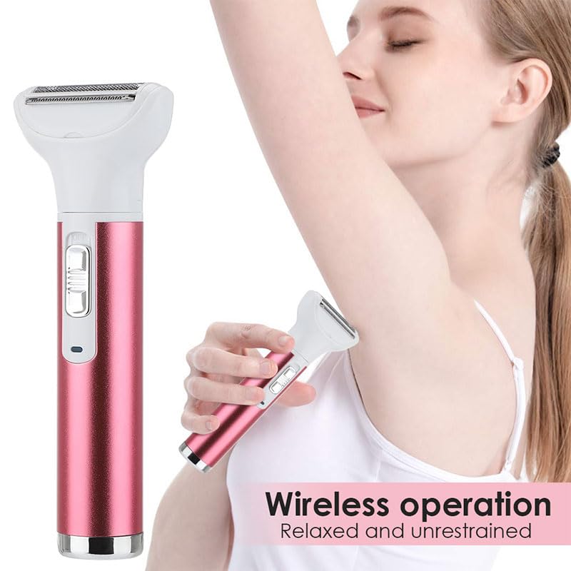 5-in-1 Women's Electric Shaver - Wet & Dry Facial Hair Remover for Face, Nose, Legs & Bikini Area (Gray) | Painless Hair Removal for Smooth Skin at Home or Travel