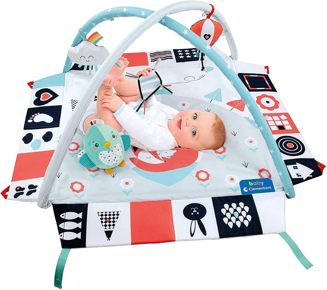 Clementoni CLEM4YOU Black & White Baby Gym - High Contrast Sensory Play Mat for Newborns & Infants | Stimulates Visual Development | Perfect for Tummy Time & Playtime Activities