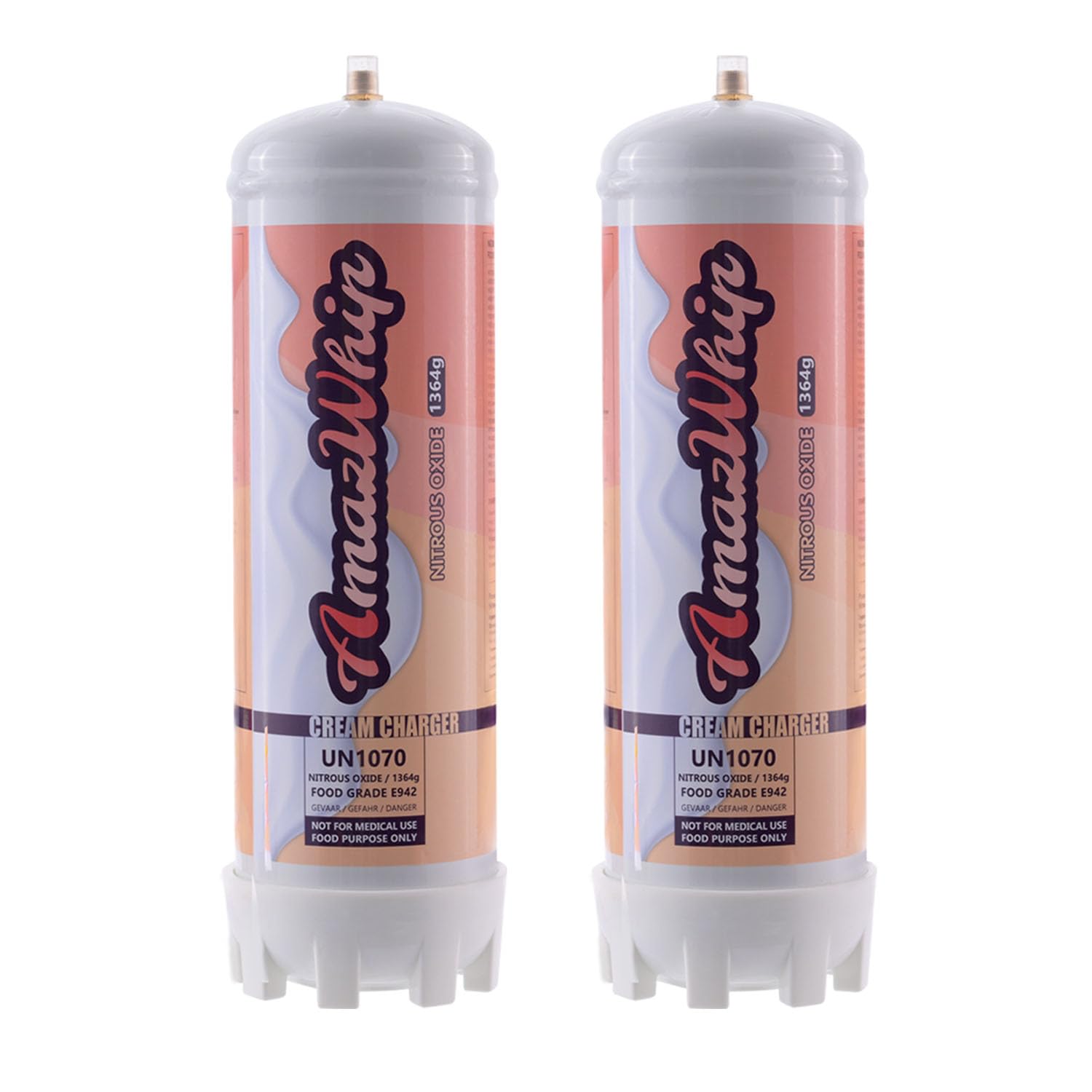 Premium 2.2L Whipped Cream Chargers (2-Pack) - Food Grade N2O Cartridges for Professional Desserts, Coffee Shops & Home Baking