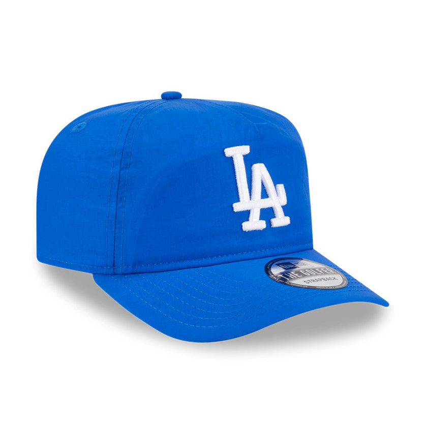 New Era Los Angeles Dodgers Strapback Hat - Light Royal Blue Nylon Golf & Casual Wear for Men & Women - Perfect for Baseball Games, Golfing, and Everyday Fashion