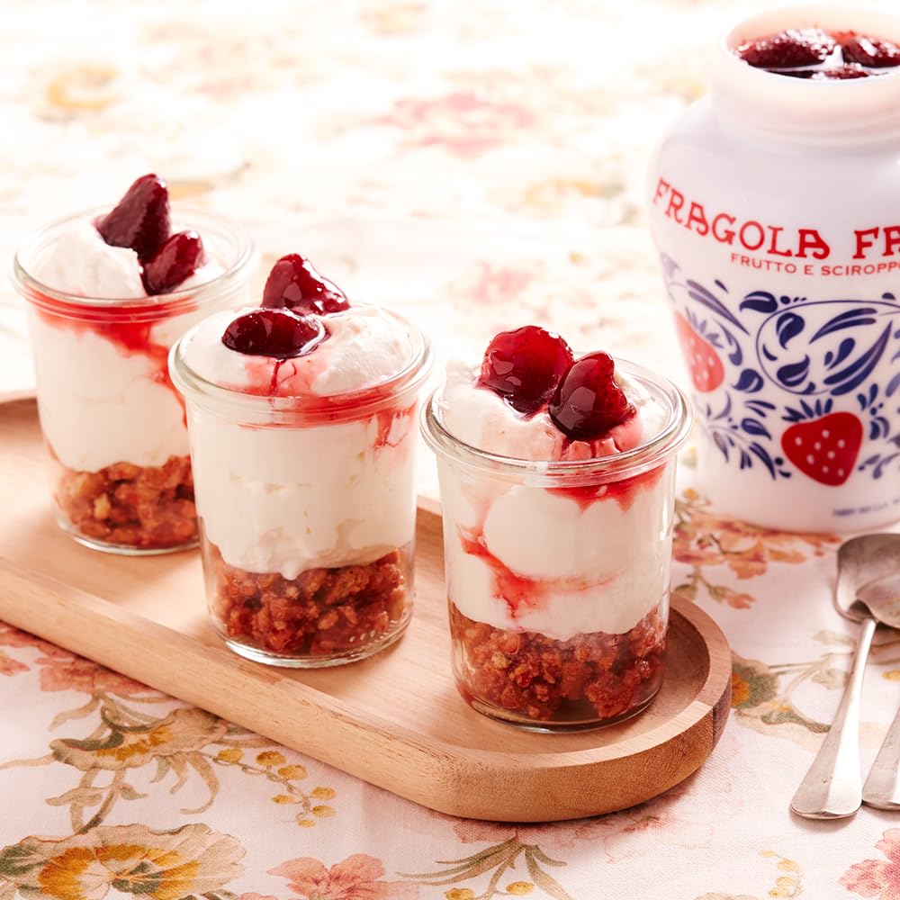 Fabbri Premium Italian Fruit Variety Pack - Amarena Cherries, Strawberries & Ginger in Syrup (3 x 8oz Jars) | Perfect for Cocktails, Desserts & Gourmet Recipes