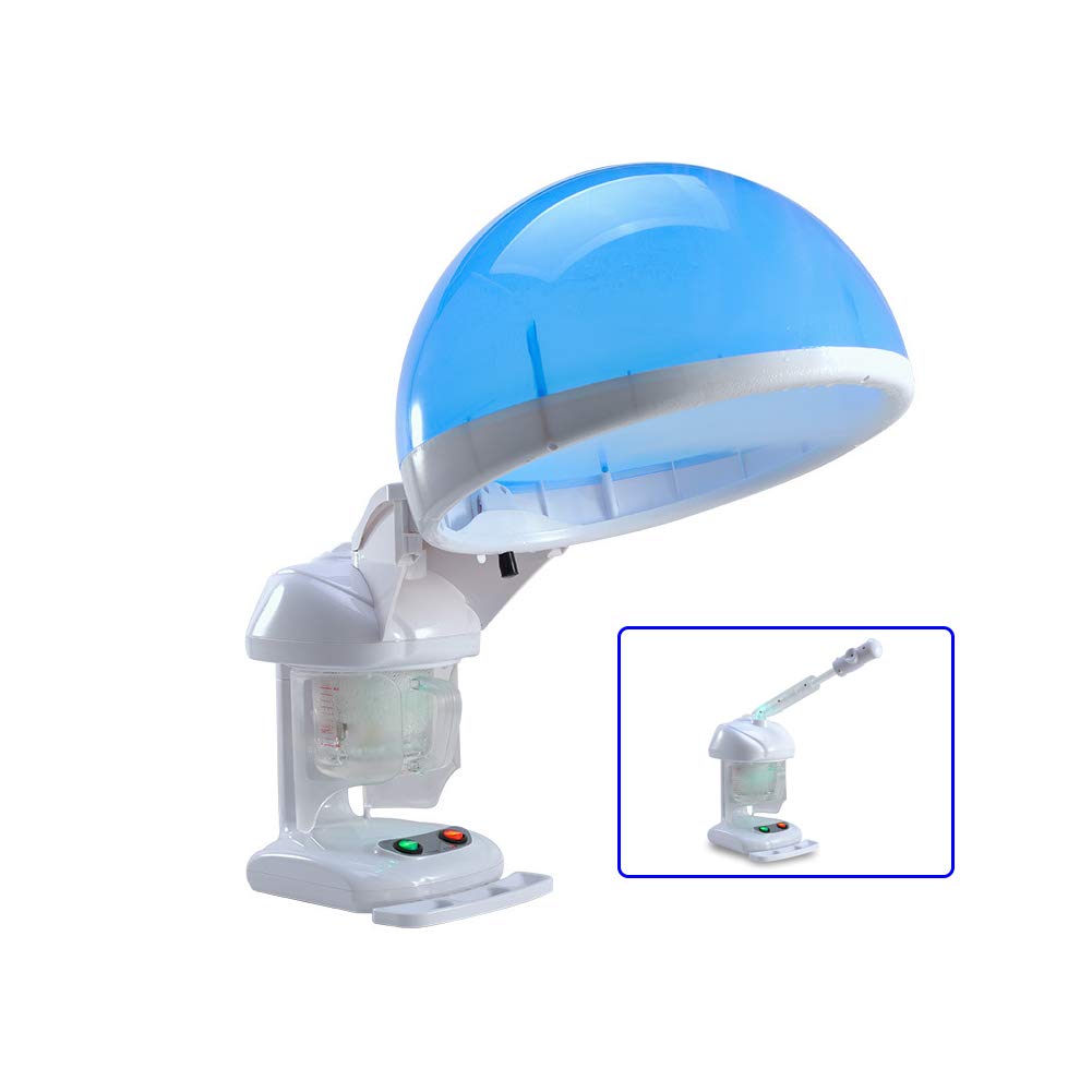Professional Salon Home Hair Steamer & Facial Humidifier - Deep Conditioning Moisturizing Treatment for Hair & Skin (Blue & White) | Perfect for At-Home Spa Days & Salon-Quality Hair Care