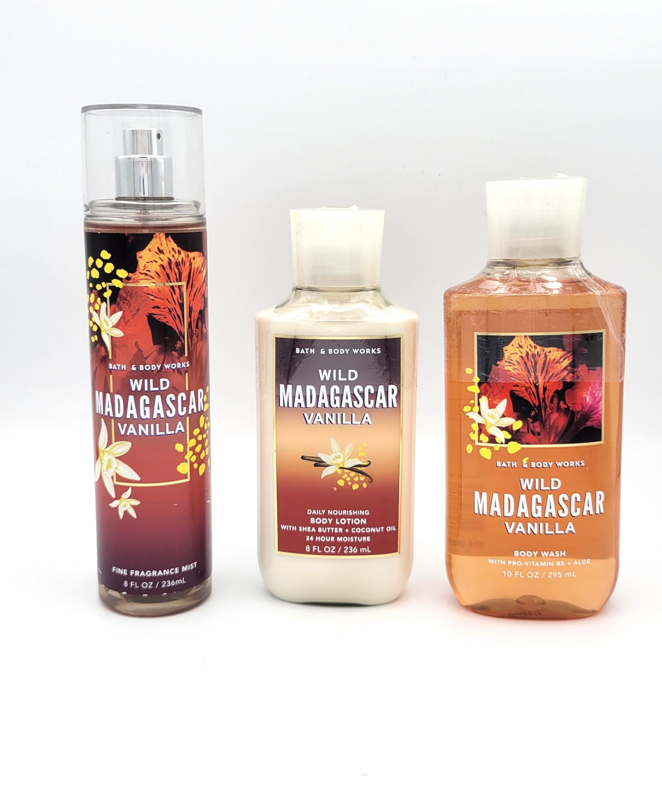 Premium Madagascar Vanilla 3-Piece Bath & Body Gift Set - Moisturizing Body Wash (10 oz), Hydrating Lotion (8 oz), Luxe Fragrance Mist (8 oz) - Perfect for Spa Day, Self-Care & Romantic Gifts