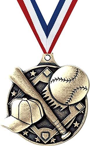 Custom Engraved 2 Inch Gold Baseball Medals for Kids - Personalized Sports Awards for Youth Baseball Tournaments, Trophies & Achievements