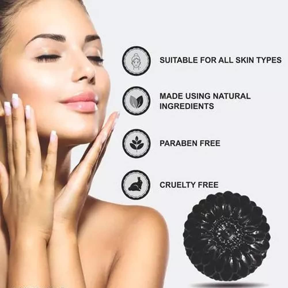 BADAHAIR® Activated Charcoal Soap for Women - Skin Whitening, Acne Treatment, Blackhead Removal & Anti-Wrinkle Face Wash | Pimple Care Cleansing Bar (Pack of 4) | Perfect for Daily Skincare Routine & Sensitive Skin