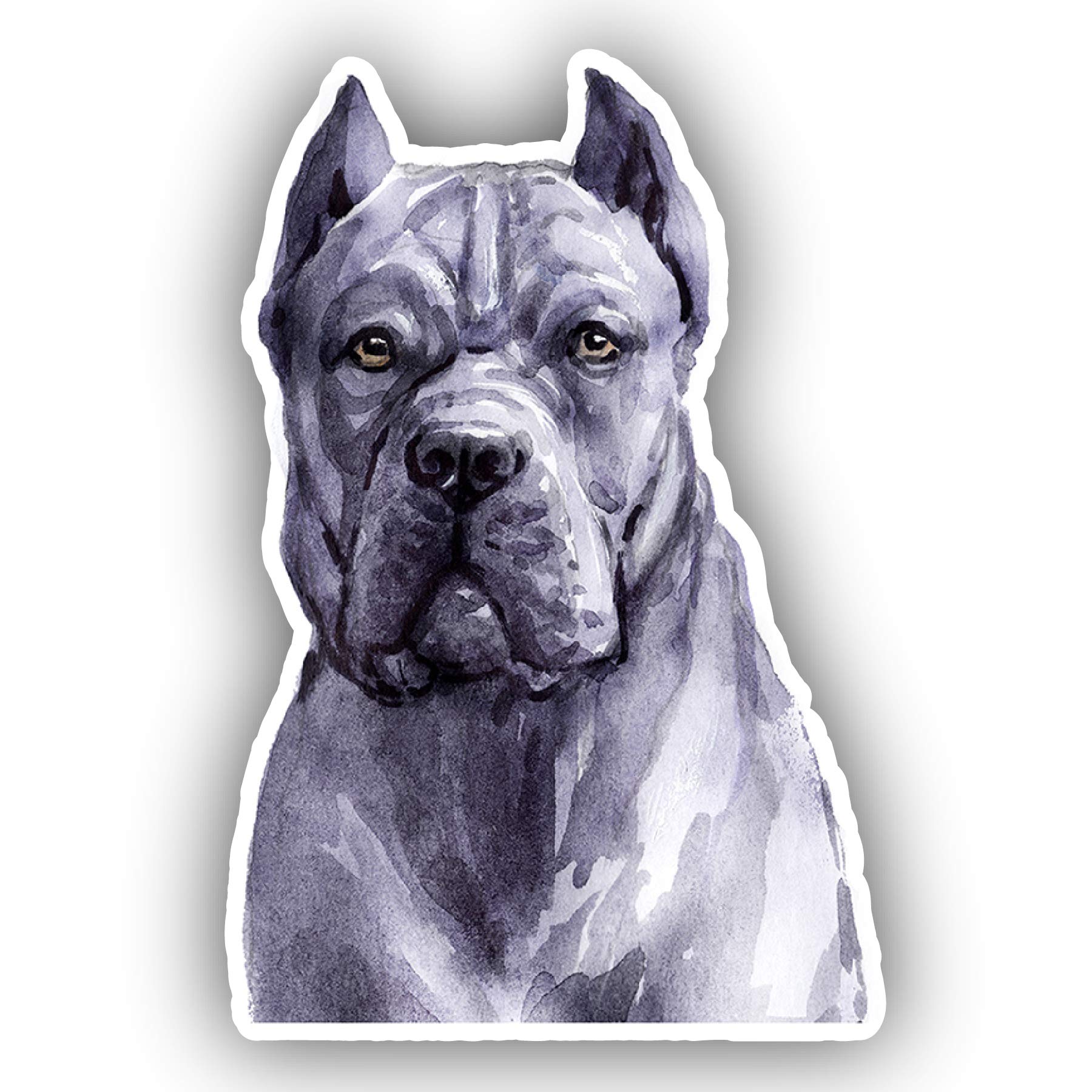 Cane Corso Dog Breed Watercolor Stickers - 6 Inch Laser Cut Vinyl Decals (4 Pack) - Perfect for Laptops, Cars, Windows & DIY Crafts
