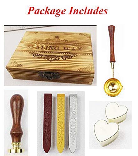 Vintage Wax Seal Stamp Kit - Wedding Invitation & Holiday Card Embellishment