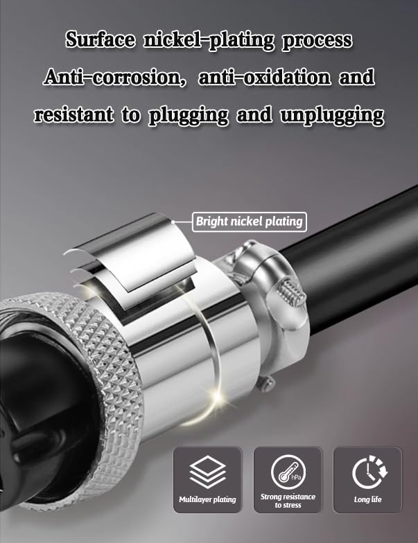 GX16-10 Pin Male Female Aviation Connector Straight Cable 1M (10 Pack) - Waterproof Electrical Plug for Drones, RC Cars, and Industrial Equipment