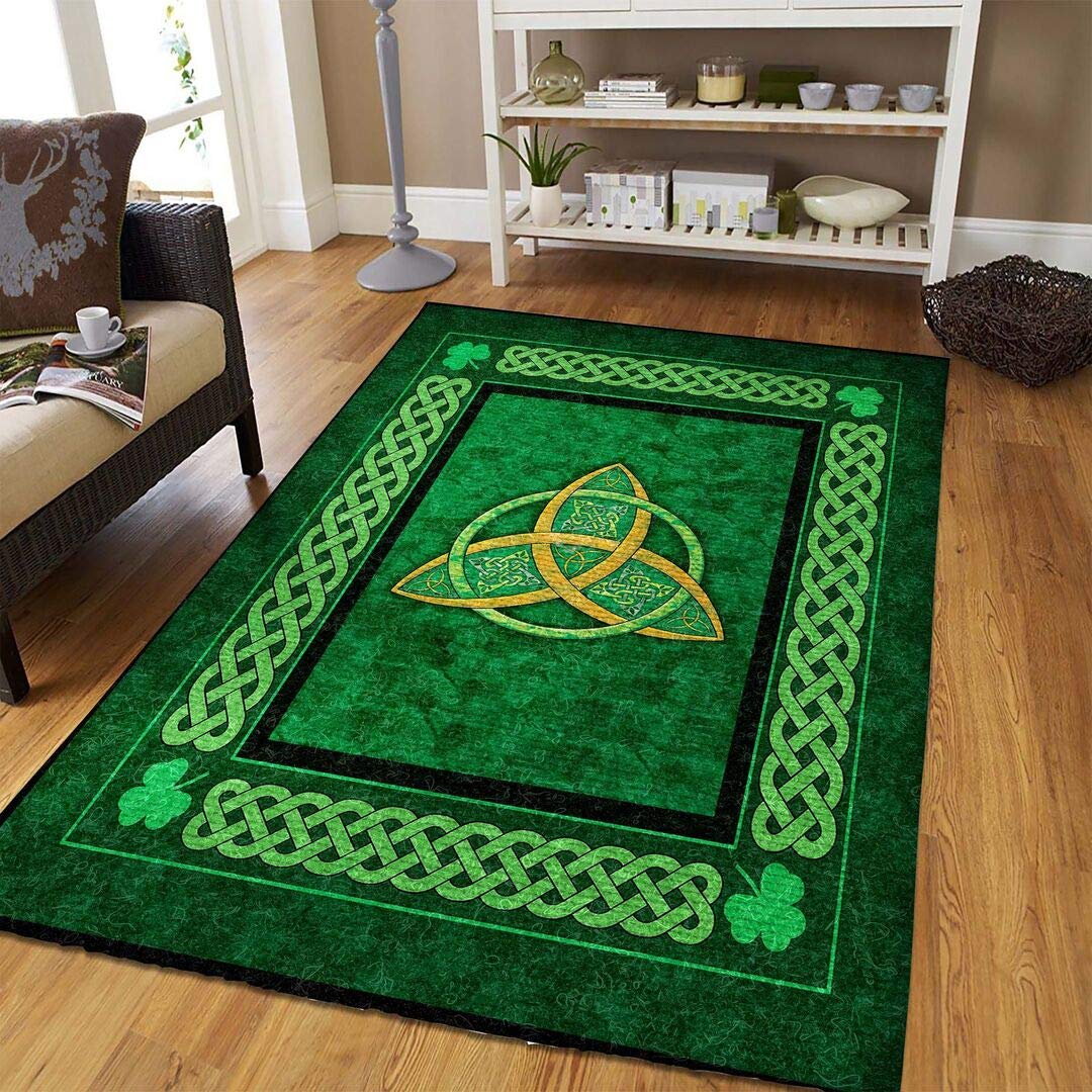 Irish Celtic Non-Slip Area Rug - Soft Boho Braided Rug for Kids Bedroom, Girls Room, Living Room & Dining Room Decor - Perfect for Nursery, Playroom and Home Floor Protection