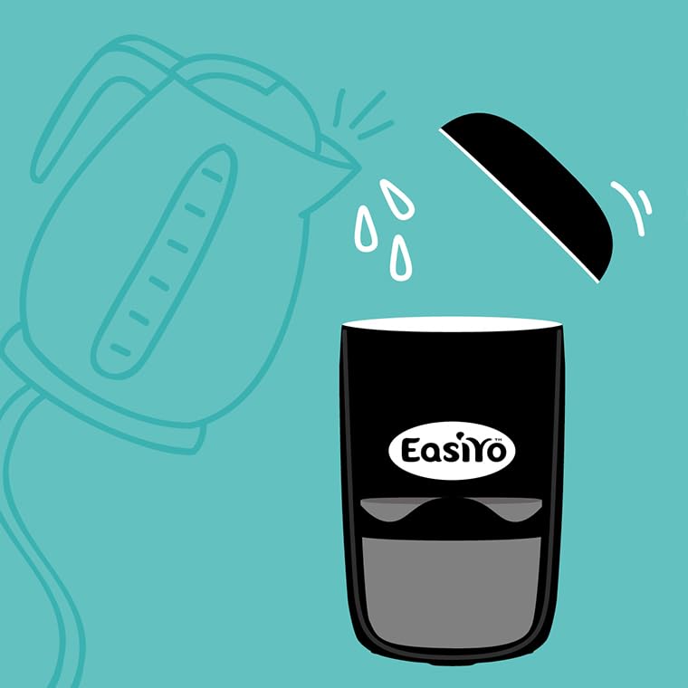 EasiYo Black Yogurt Maker 1KG with Glass Jar & Easy Instructions - Homemade Yogurt Machine for Healthy Breakfast, Snacks & Probiotic Recipes