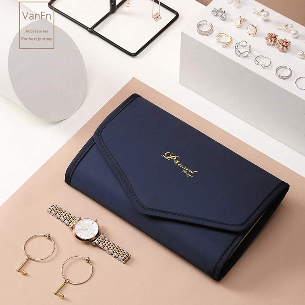 VanFn Jewelry Organizer Roll - Travel Jewelry Case for Rings, Necklaces & Earrings - Perfect for Trips & Gifts