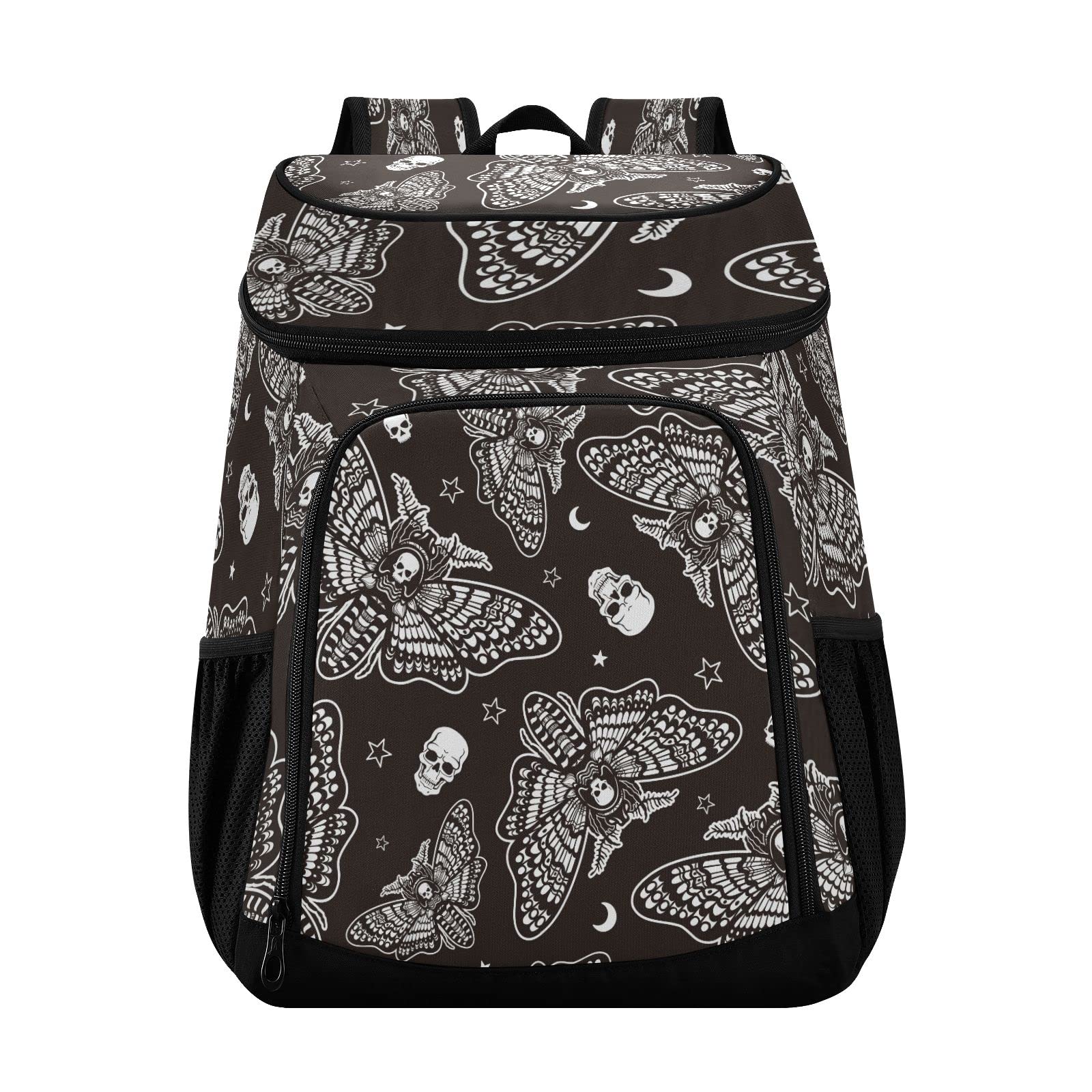 Skull Butterfly Insulated Cooler Backpack - Waterproof & Leakproof Lightweight Lunch Bag for Beach, Picnic, Camping - Perfect for Men & Women | Keep Food & Drinks Cold On-The-Go