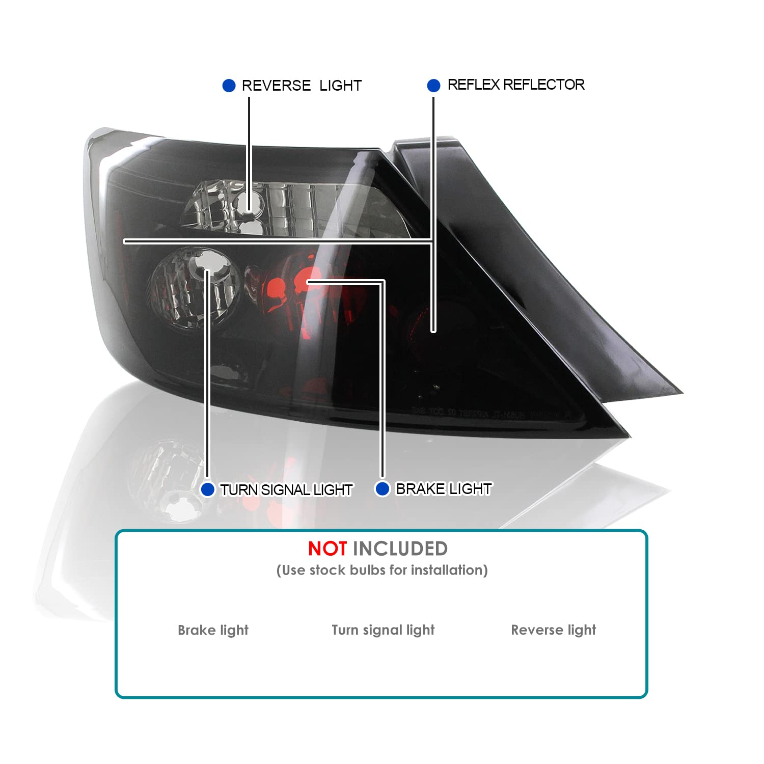 Spec-D Tuning Black Smoke LED Tail Lights for 2006-2011 Honda Civic Coupe 2-Door | Left & Right Pair Assembly | Enhanced Style & Night Visibility for Custom Car Builds