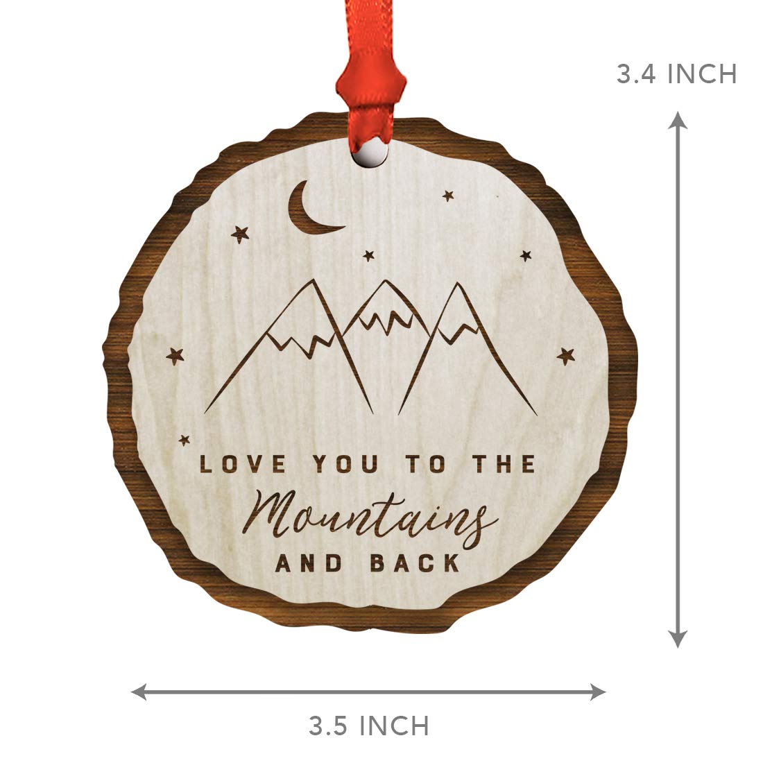Personalized Engraved Natural Wood Keepsake Ornament - Custom Monogram Christmas, Valentine's Day, Wedding Anniversary Gift - 