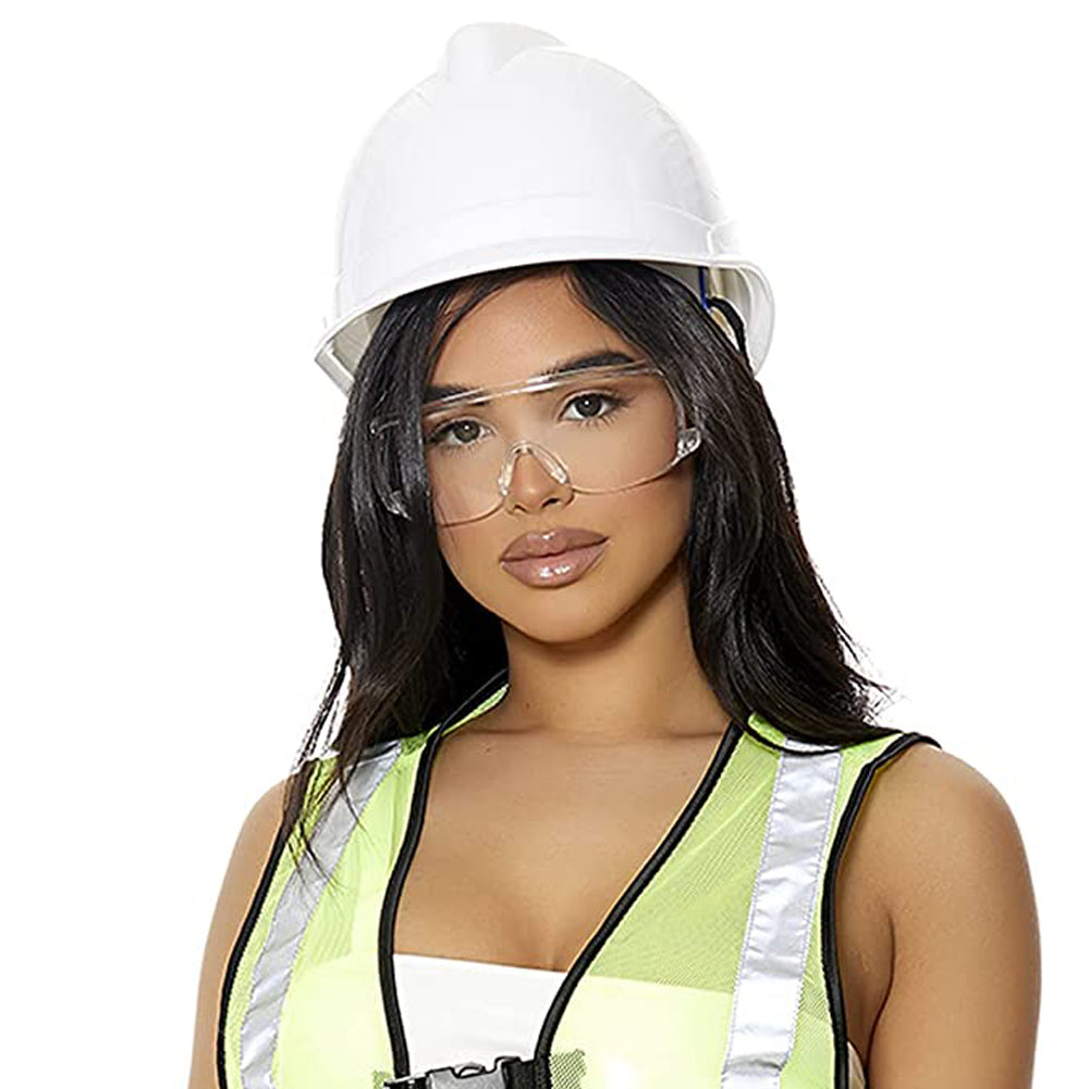 Playful Construction Worker Costume with Hard Hat - Perfect for Halloween, Cosplay & Themed Parties
