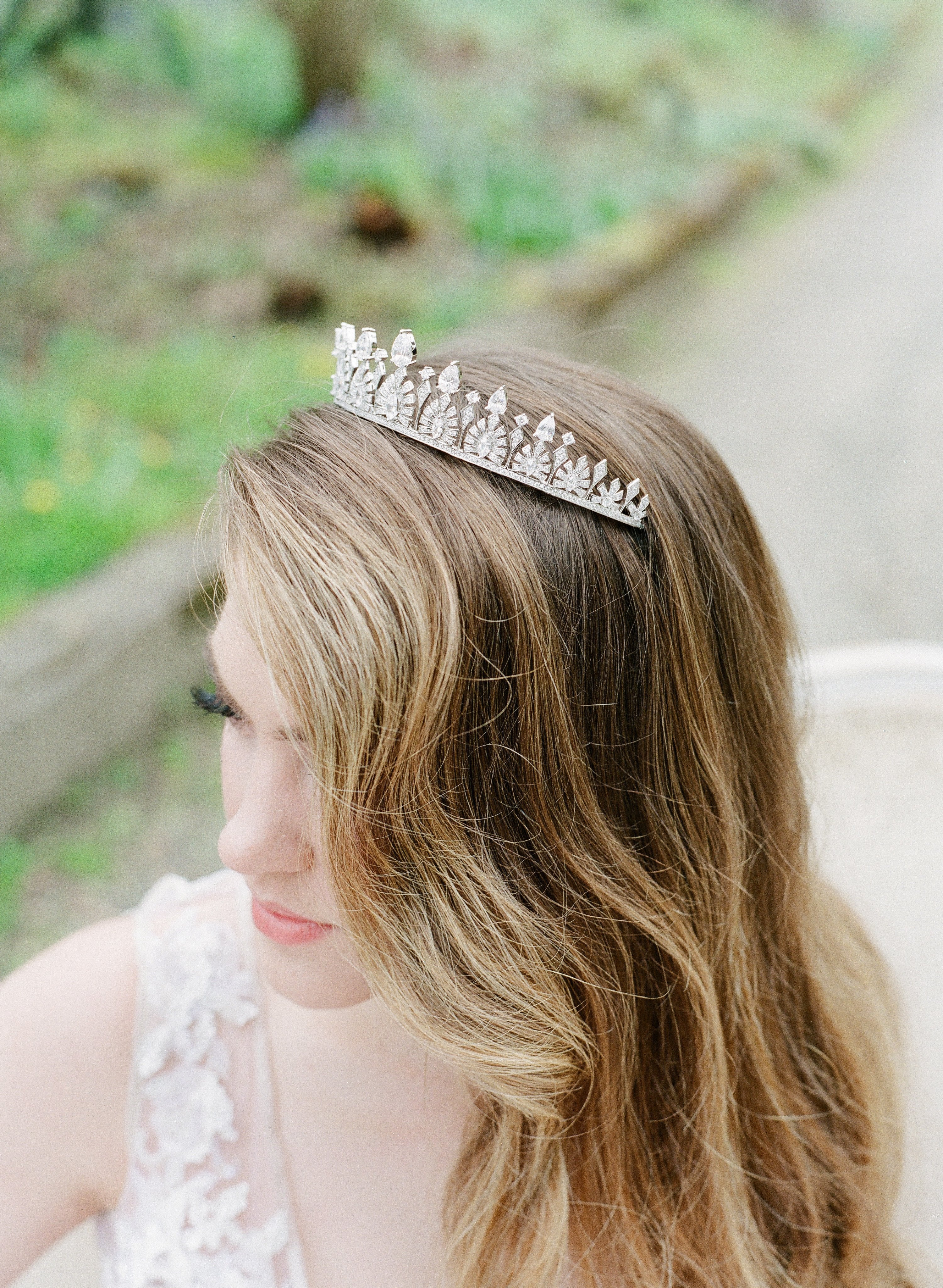SOFIA Emerald Tiara - Elegant Crystal Rhinestone Bridal Crown for Weddings, Prom, Quinceañera, and Special Occasions