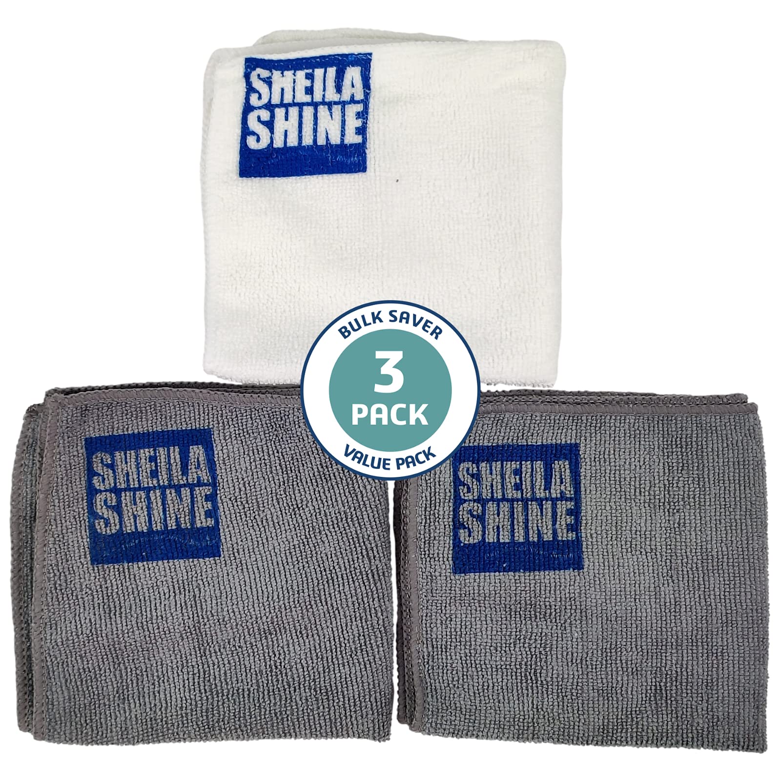 Sheila Shine Stainless Steel Cleaning & Polishing Cloth | Microfiber Dual-Action Scrubber for Kitchen Appliances, Sinks & Cookware | 12x12 Inch Multipurpose Shine Cloth (3-Pack) | Perfect for Stainless Steel Refrigerators, Ovens & Dishware