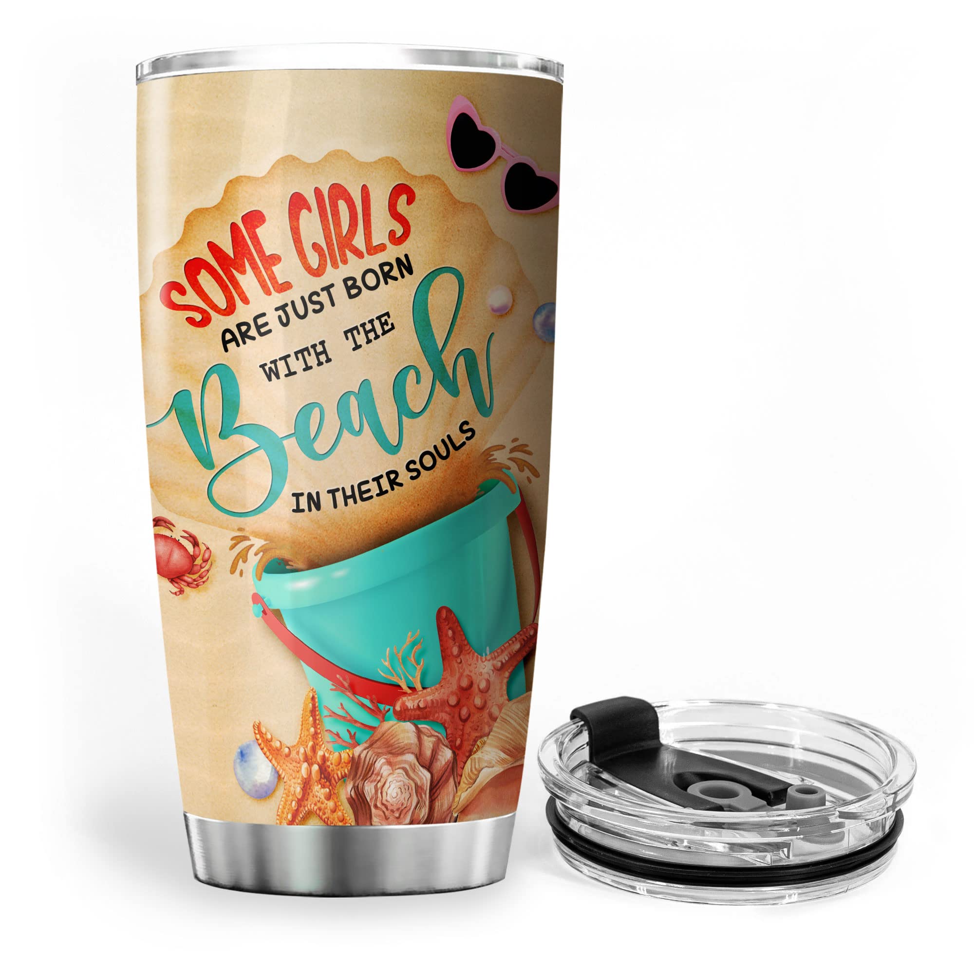 Stainless Steel Insulated Beach Tumblers for Women - Ocean Themed Vacuum Cups with Sea Life Designs, Perfect Summer Gifts for Girls & Friends | Ideal for Beach Trips, Pool Parties & Tropical Vacations