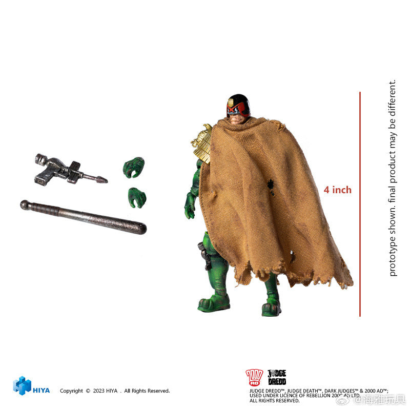 1/18 HIYA 4-Inch Action Figure - Exquisite Mini Series Cursed Earth Judge Dredd Collectible Toy for Display & Play | Perfect for Comic Fans & Collectors