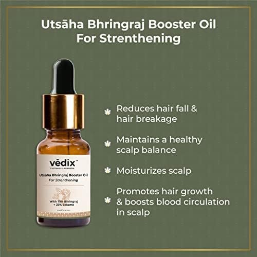 Vedix Bhringadi Ayurvedic Hair Fall Control Kit - Customized Hair Care Set with Booster Oil, Shampoo, Conditioner & Mask - 4 Piece Gift Pack (310ml) - Perfect for Daily Hair Care & Gifting