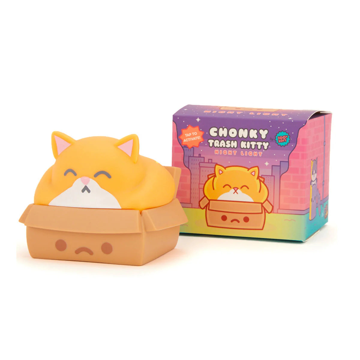 Chonky Trash Kitty Night Light - Cute Vinyl LED Nightlight for Kids & Adults - Perfect for Bedrooms, Nurseries, and Home Decor by 100% Soft