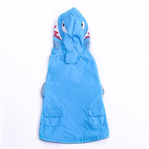 Dogo Shark Dog Raincoat - Waterproof Dog Rain Jacket for Small Dogs - Blue - Perfect for Outdoor Walks & Rainy Day Adventures