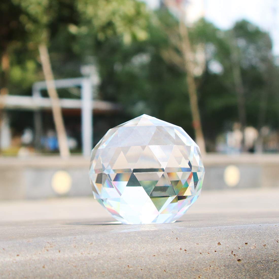 2 Pack Clear Crystal Ball Prism Window Rainbow Maker - 80mm & 60mm Feng Shui Sun Catchers for Home Decor, Meditation & Positive Energy, Creates Beautiful Rainbows in Rooms, Gardens & Windows