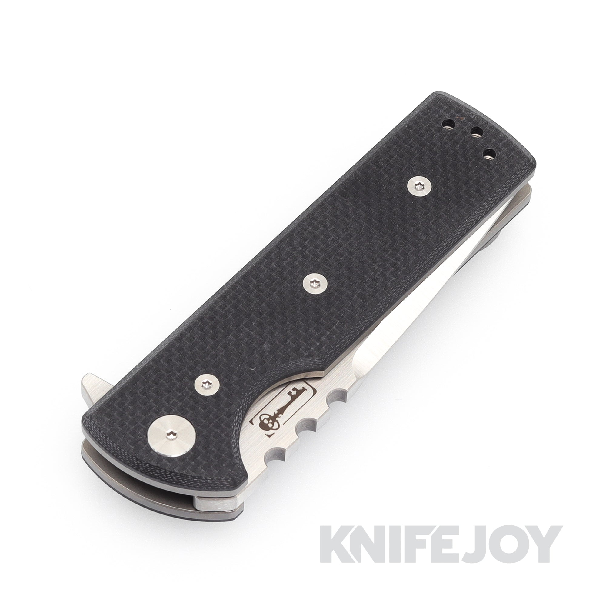 Chaves Knives T.A.K. Folding Pocket Knife - Black G10 Handle, Drop Point Blade for EDC, Camping & Outdoor Survival | Tactical Belt Finish Utility Knife
