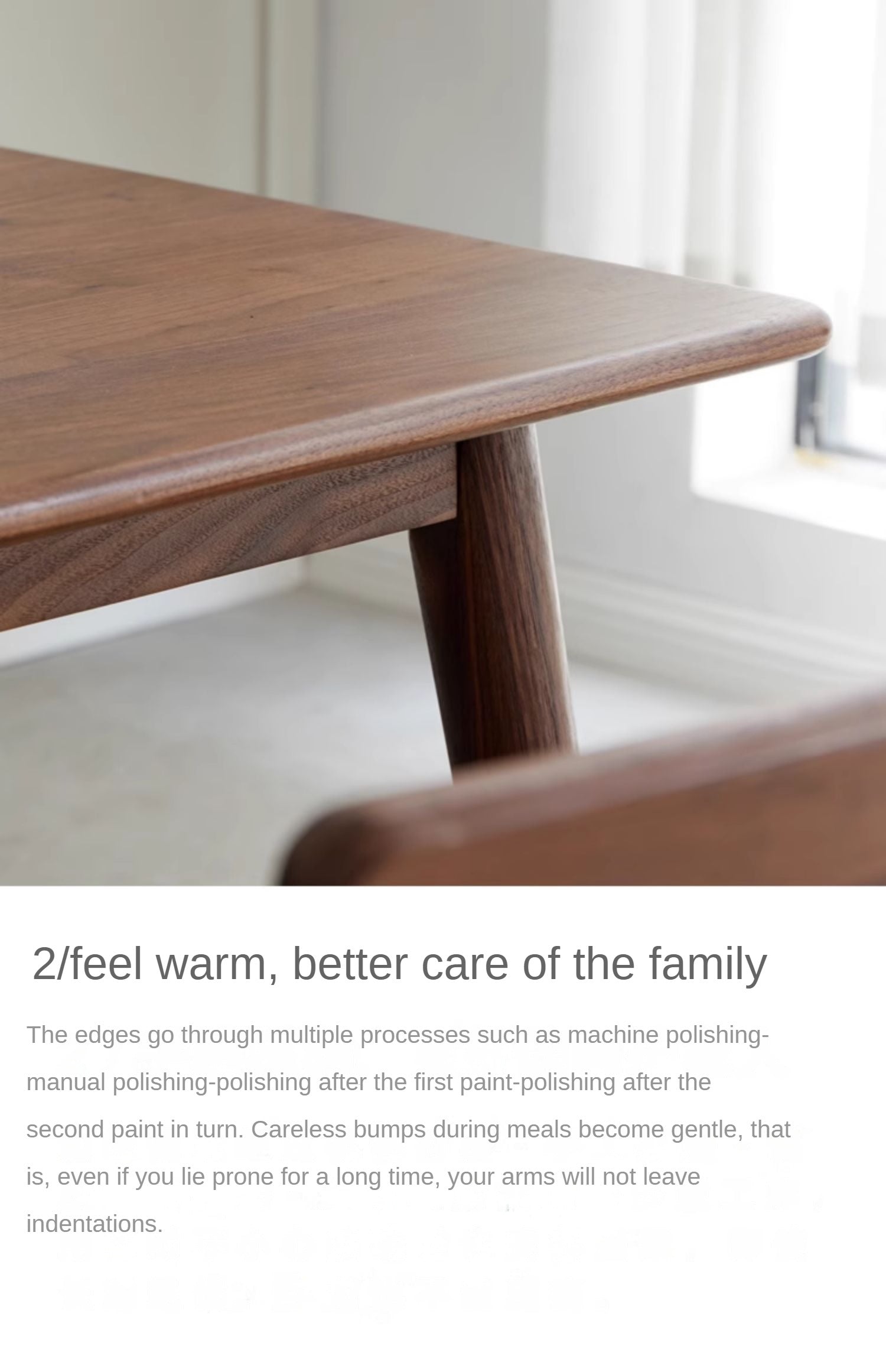 Premium Black Walnut & Ash Solid Wood Rectangular Dining Table - Handcrafted Rustic Farmhouse Style for Dining Room, Kitchen, or Open Concept Living Space