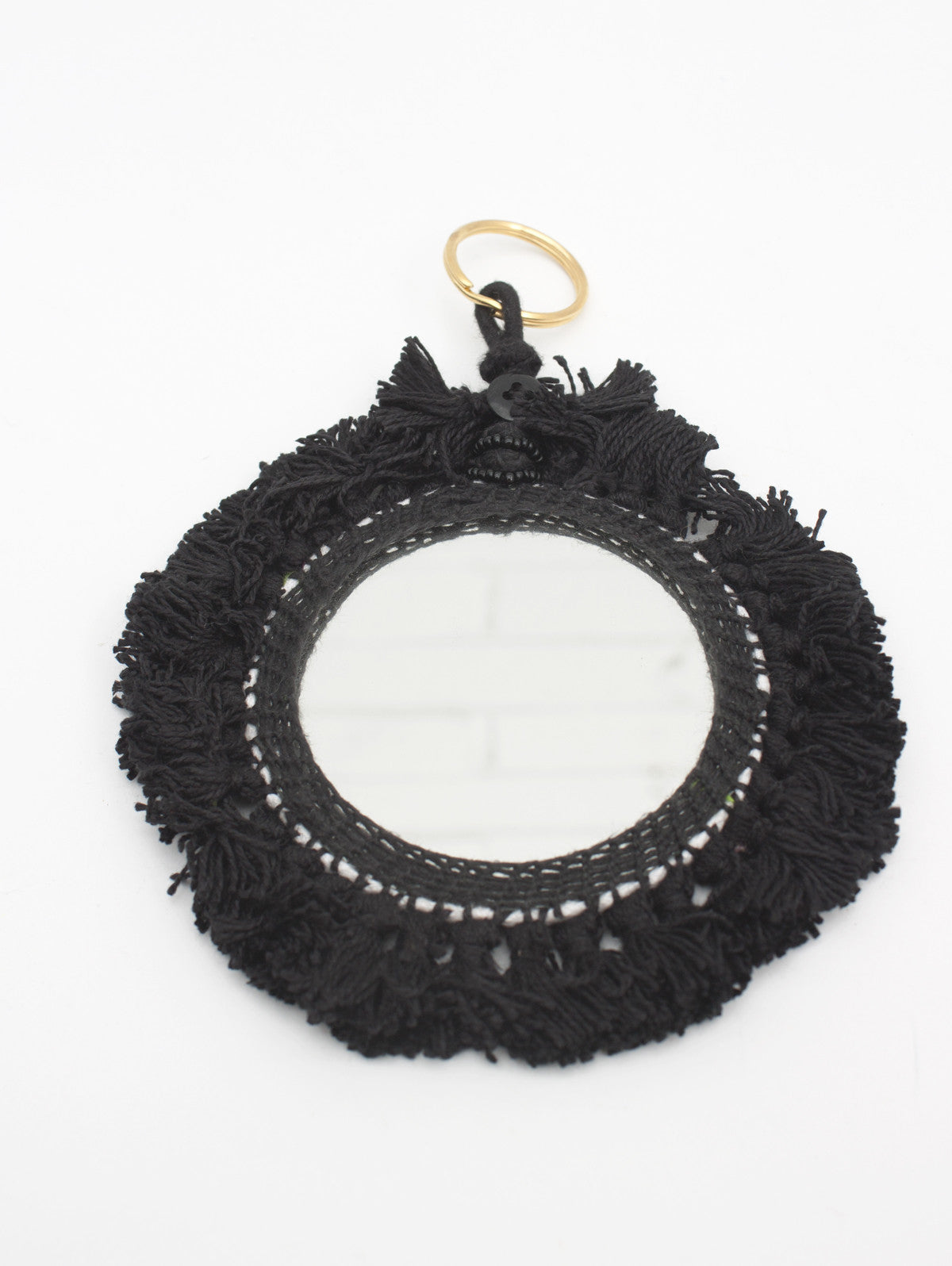 Elegant Tassel Mini Mirrors for Home Decor - Handmade Boho Wall Hanging Mirror with Beaded Fringe - Perfect for Bedroom, Bathroom, Vanity & Boho Chic Decor