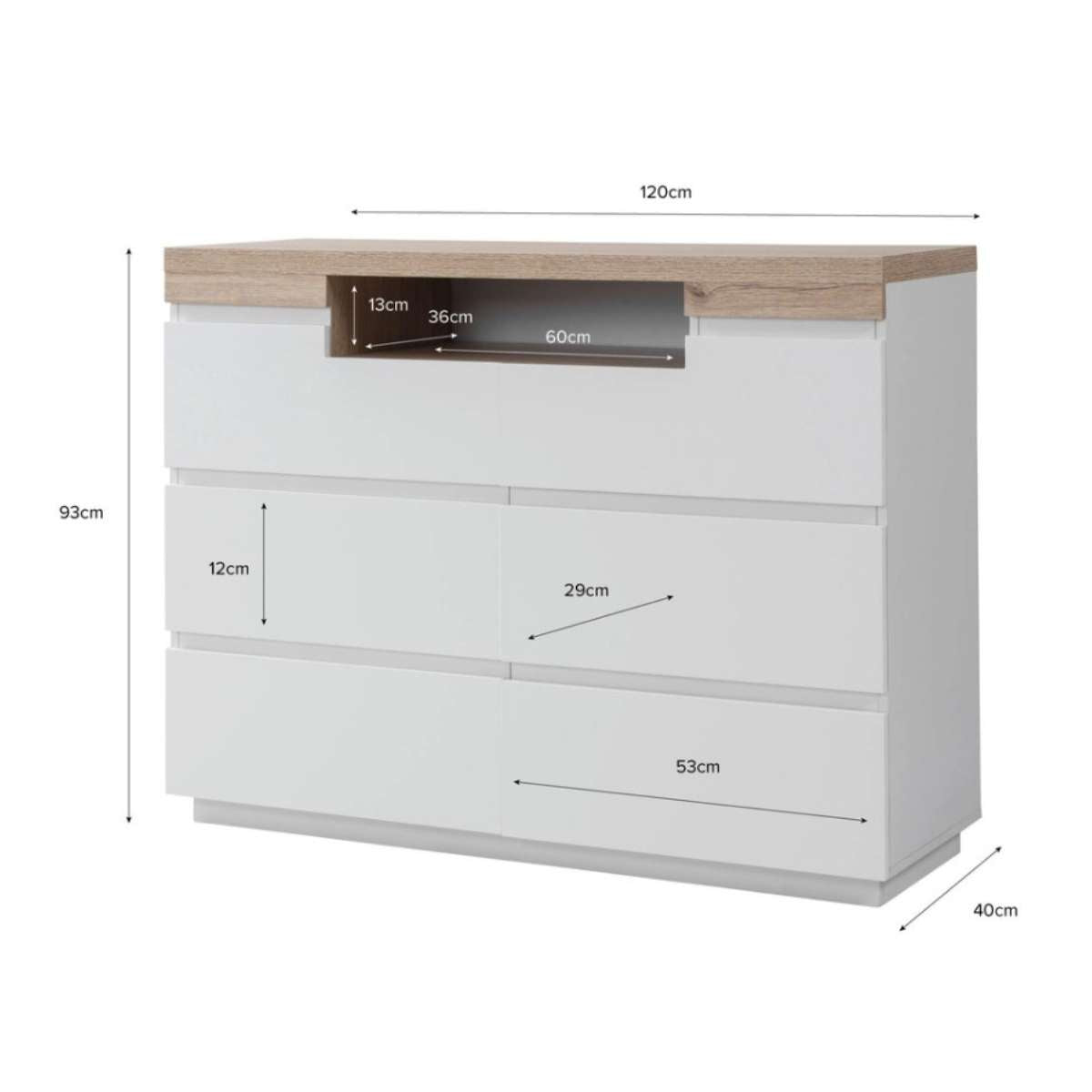 Sadie 6-Drawer Dresser - Modern Wooden Chest of Drawers for Bedroom & Closet Organization | Perfect for Home, Office, and Dorm Storage