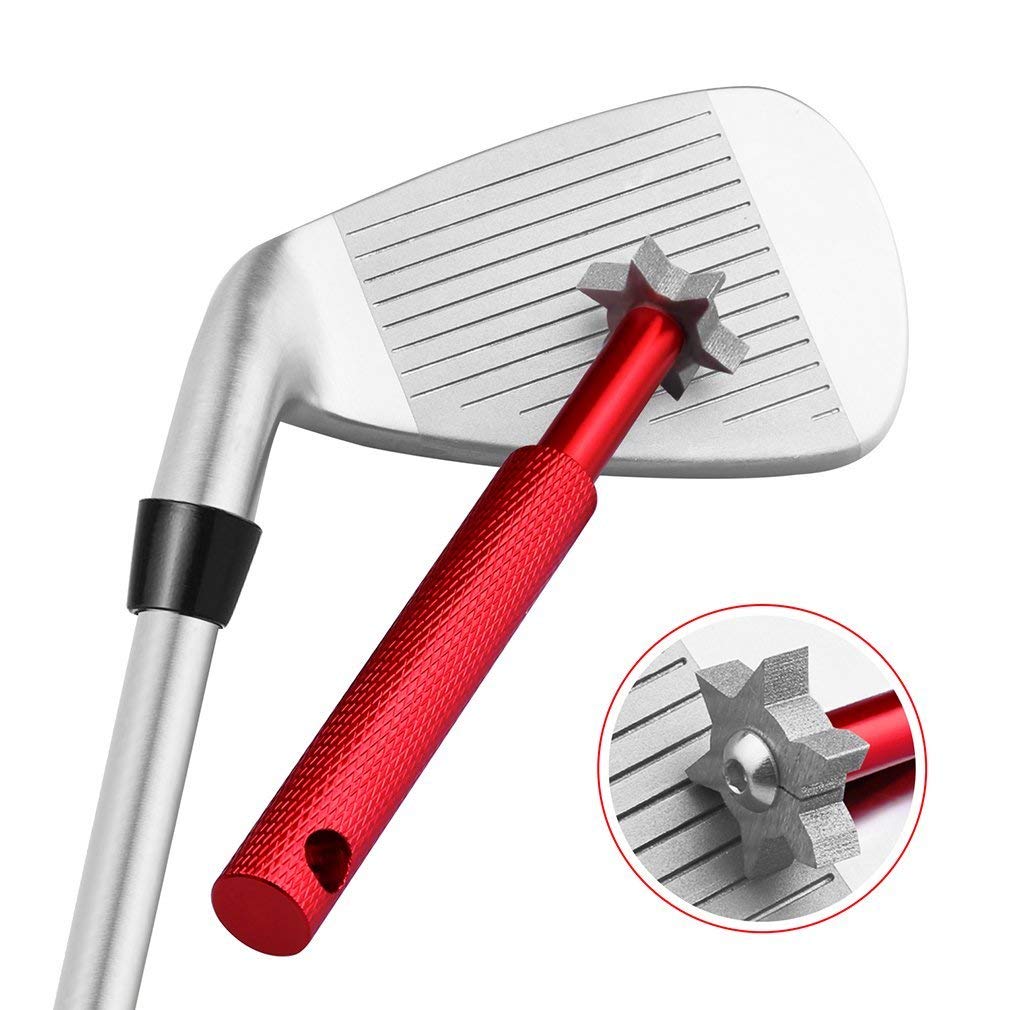 2 Ft Retractable Golf Club Brush & Groove Cleaner Set with Aluminum Carabiner - Perfect for Cleaning All Golf Irons & Clubs | Ideal for Golf Course, Driving Range & Home Practice