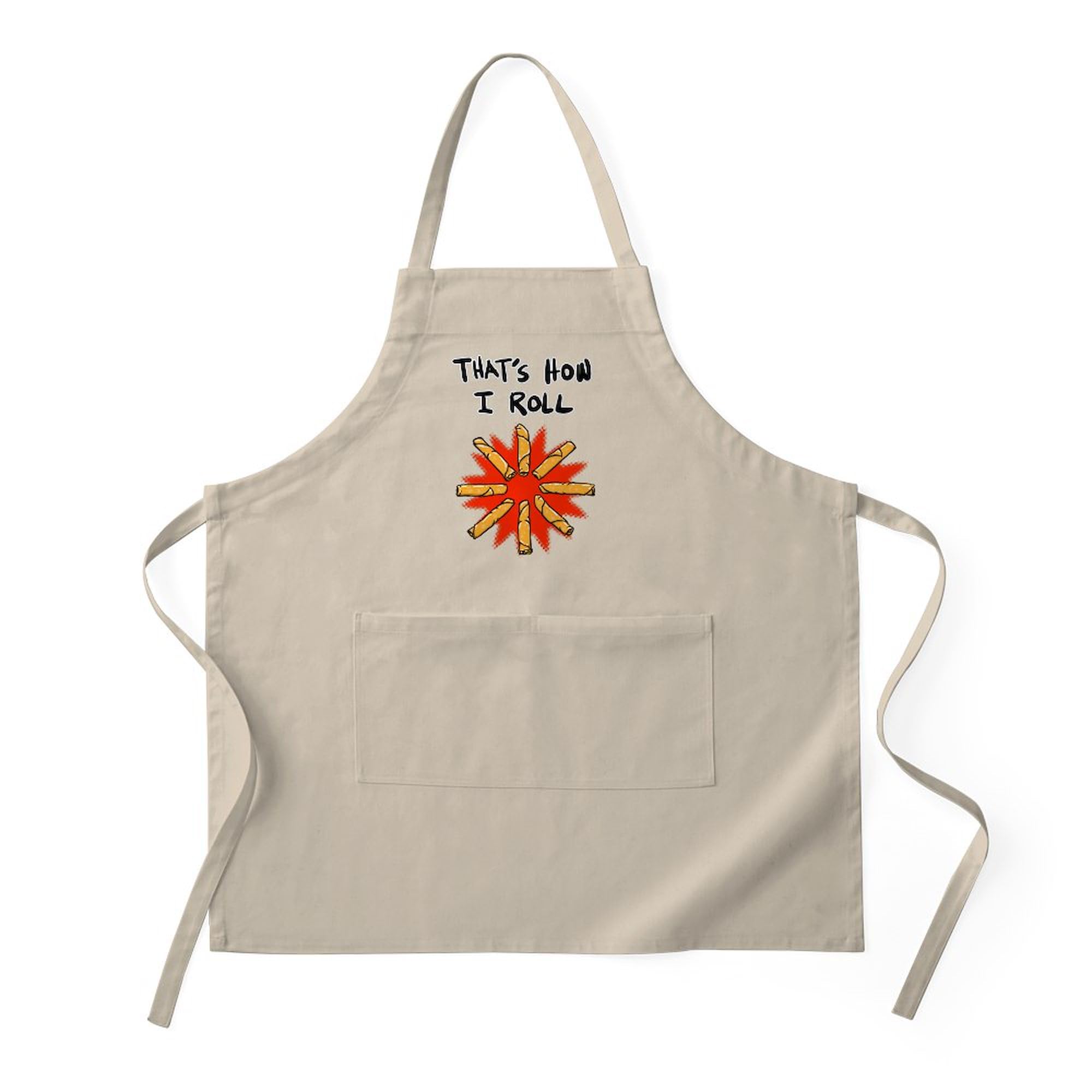 Lumpia Kitchen Apron with Pockets - Adjustable BBQ Grilling & Baking Apron for Cooking, Hosting & Filipino Cuisine | Perfect for Home Chefs, Outdoor Barbecues & Potlucks