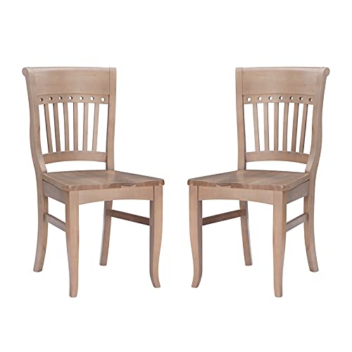 Riverbay Furniture Transitional Solid Wood Dining Chairs Set of 2 - Natural Finish Wooden Side Chairs for Kitchen, Dining Room & Breakfast Nook - Sturdy & Comfortable Wooden Seating