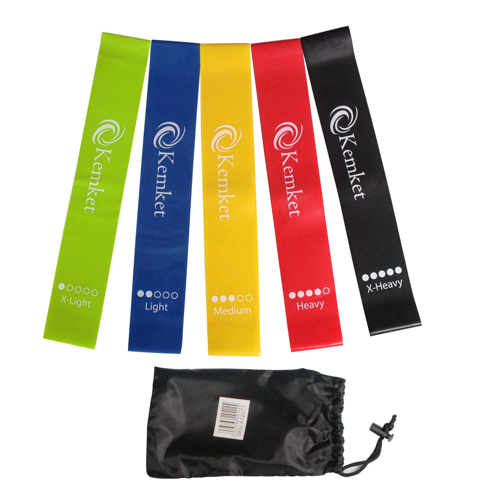 Premium 5-Piece Resistance Bands Set - Skin-Friendly Exercise Loop Bands with 5 Resistance Levels (10-50 lbs) - Includes Free Carrying Case - Perfect for Home Workouts, Gym Training, Yoga & Pilates - Great for Strength Building, Physical Therapy & Fitness Enthusiasts (Multicolor)