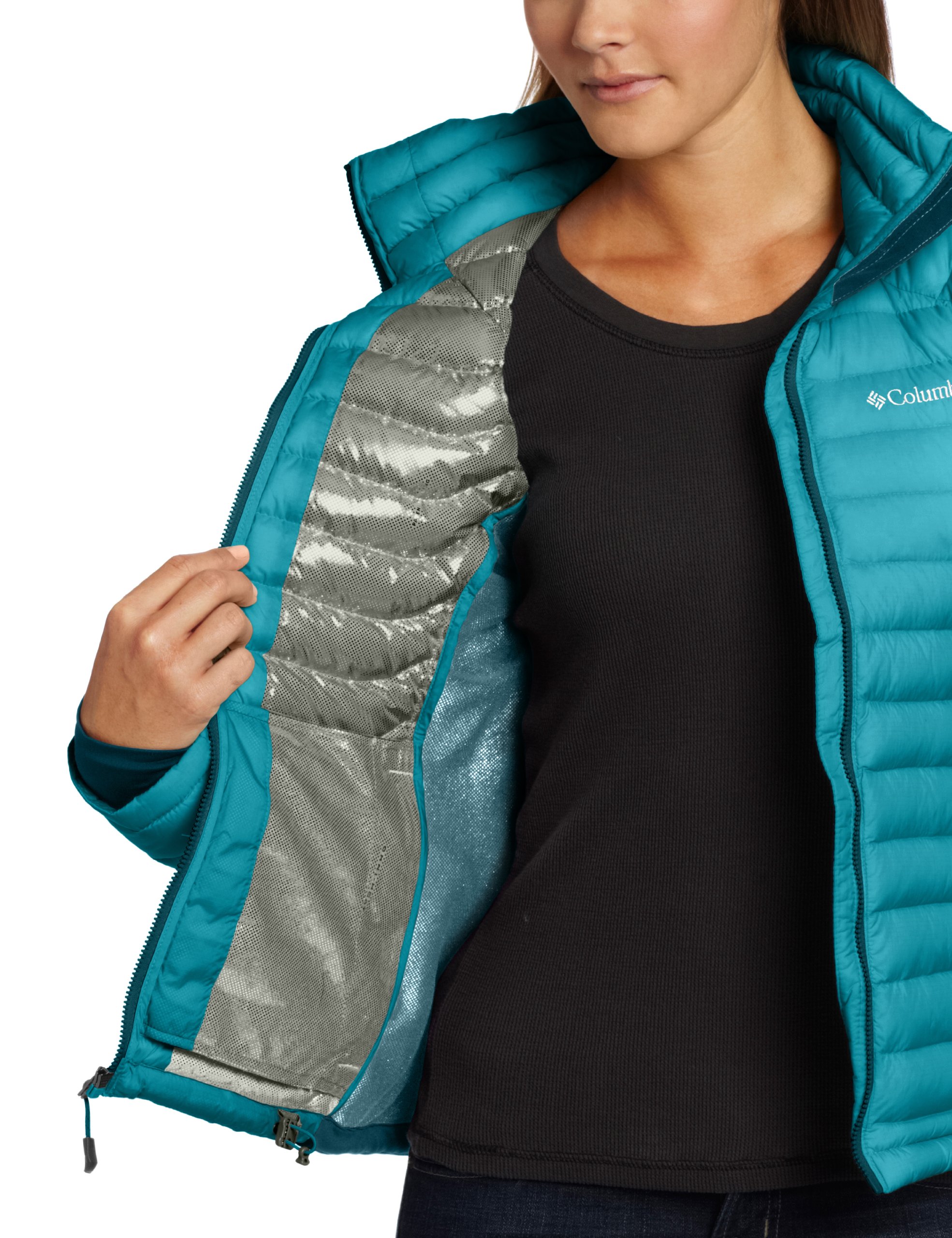 Columbia Women's Powerfly Hybrid Down Jacket - Lightweight Waterproof Winter Coat for Hiking, Skiing & Outdoor Activities