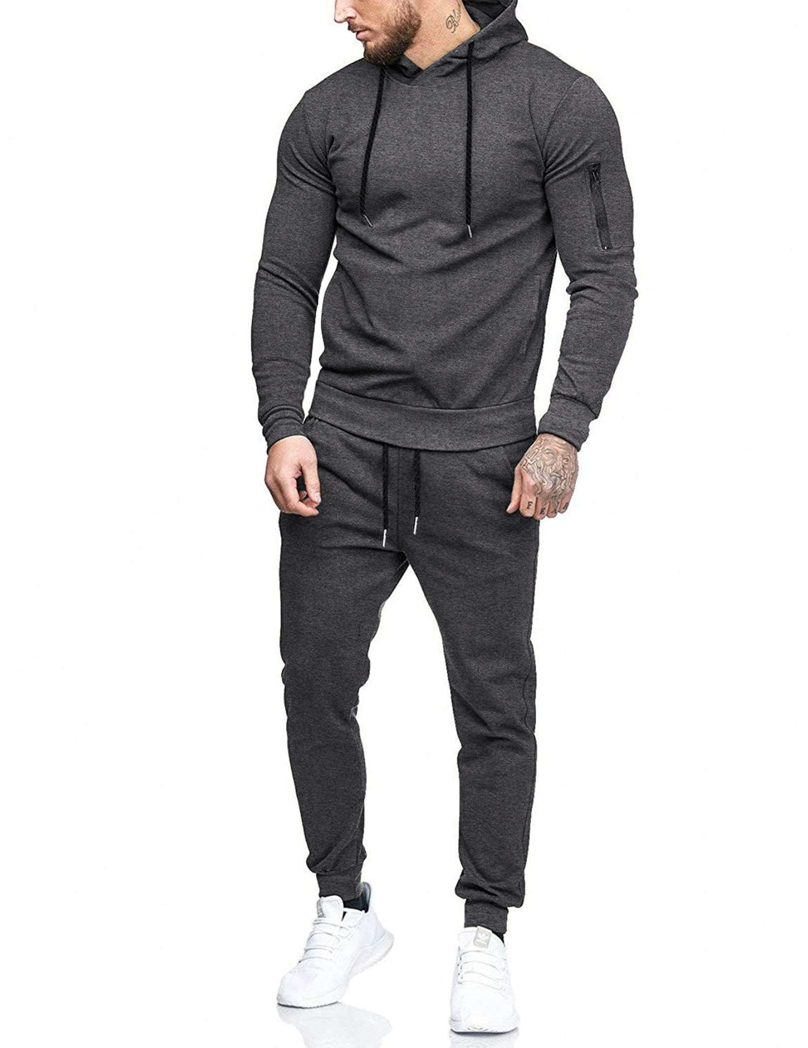 COOFANDY Men's 2-Piece Hooded Tracksuit Set - Athletic Running Jogging Sweatsuit for Men | Gym Workout, Casual Streetwear & Outdoor Sports Apparel