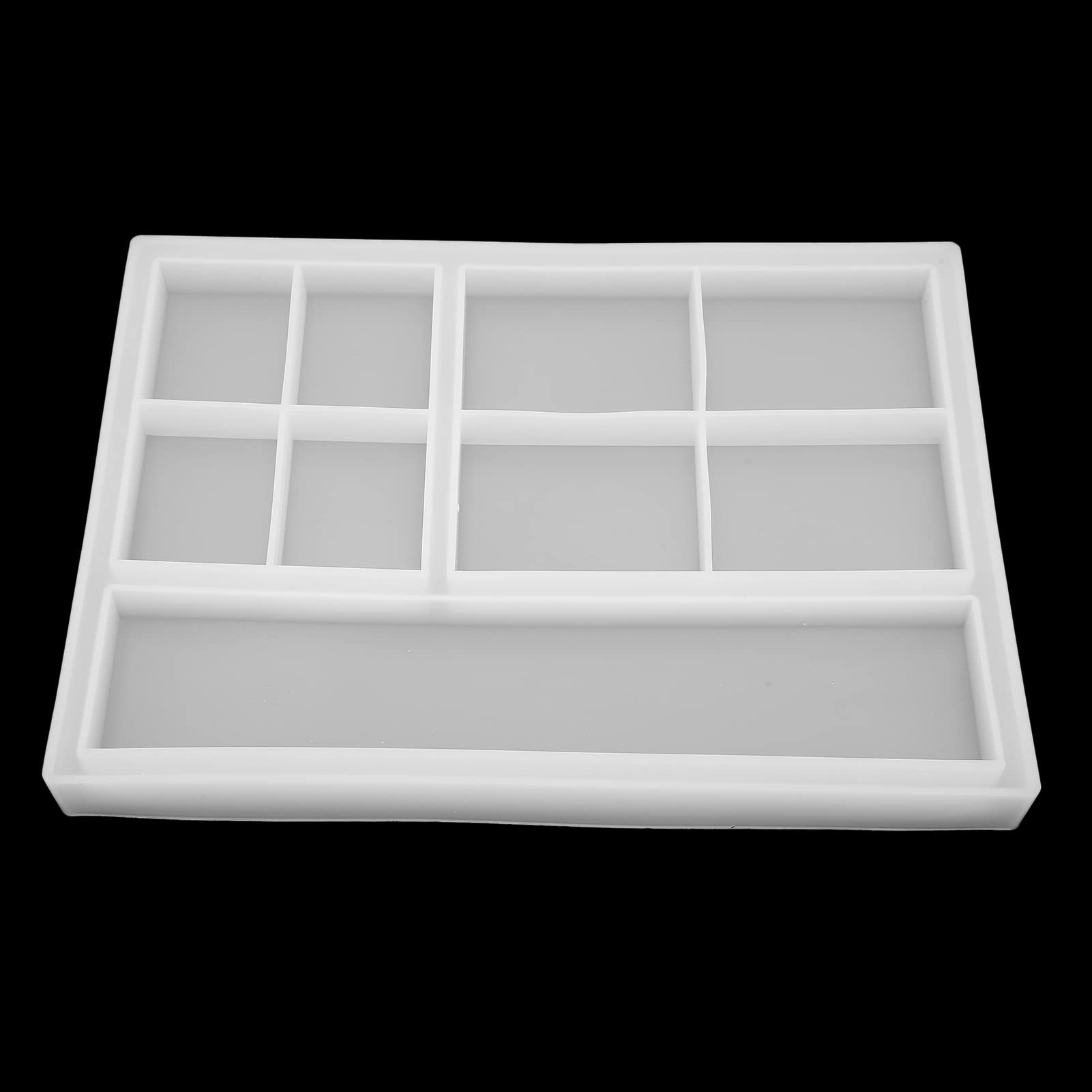 Reusable Silicone Storage Box with Multi Grid Compartments - DIY Jewelry & Makeup Organizer Tray for Cosmetics, Rings, Earrings - Perfect for Vanity, Bathroom & Travel Organization