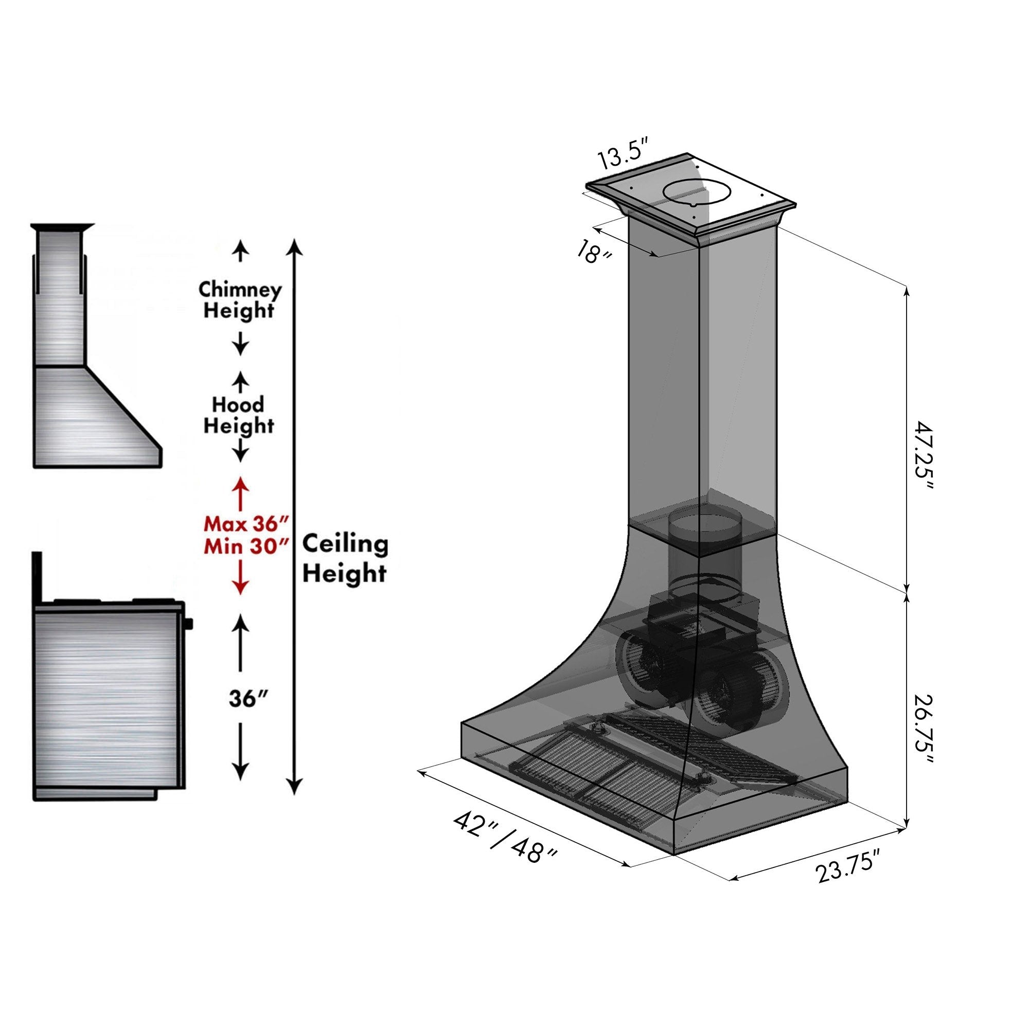 ZLINE Designer Series Hand Hammered Copper Finish Wall Range Hood (8632H) - Premium Kitchen Ventilation for Modern Homes, Perfect Over Stove, Island or Cooktop