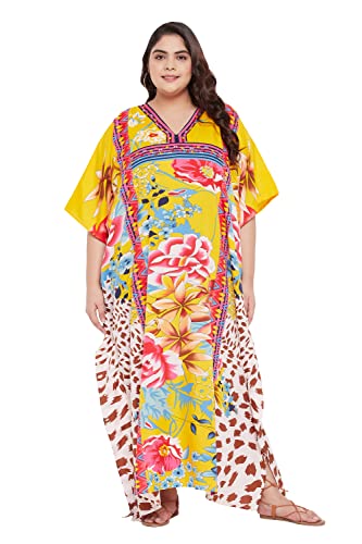 White Floral Caftan Dress