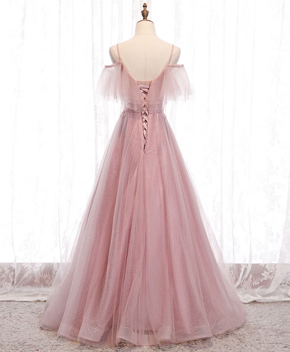 Elegant Pink Sweetheart Tulle Long Prom Dress for Women - Formal Evening Gown for Homecoming, Ball, Wedding Party & Special Occasions