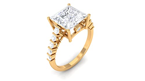 3.75 CT Princess Cut Moissanite Engagement Ring - 8MM Solitaire Ring in 14K Solid Gold | Certified Lab-Created Diamond Alternative | Perfect for Proposals, Weddings & Anniversary Gifts