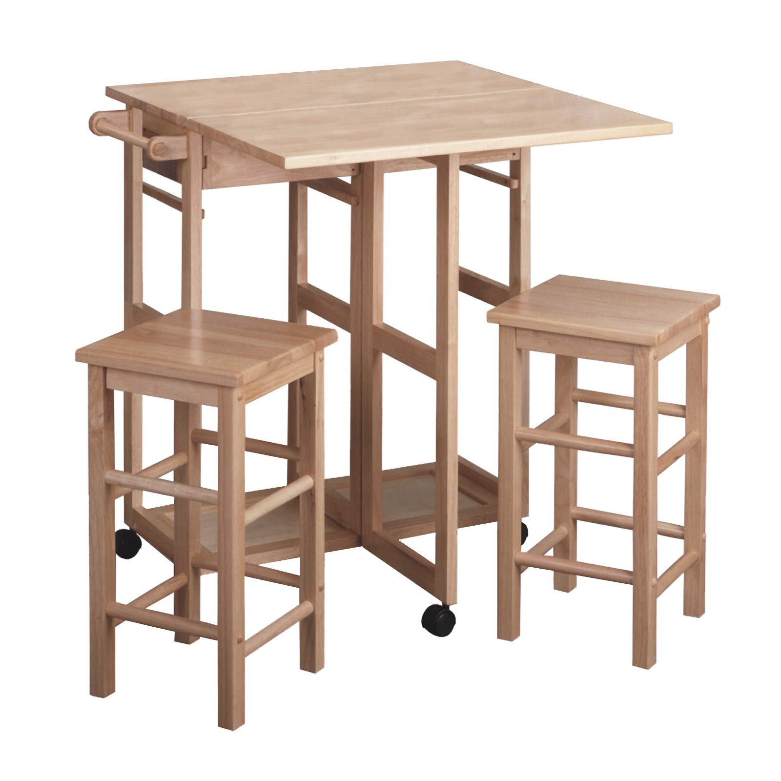 Winsome Wood Suzanne Square Kitchen Island Cart in Natural Finish - Perfect for Small Kitchens, Dining Rooms & Breakfast Nooks