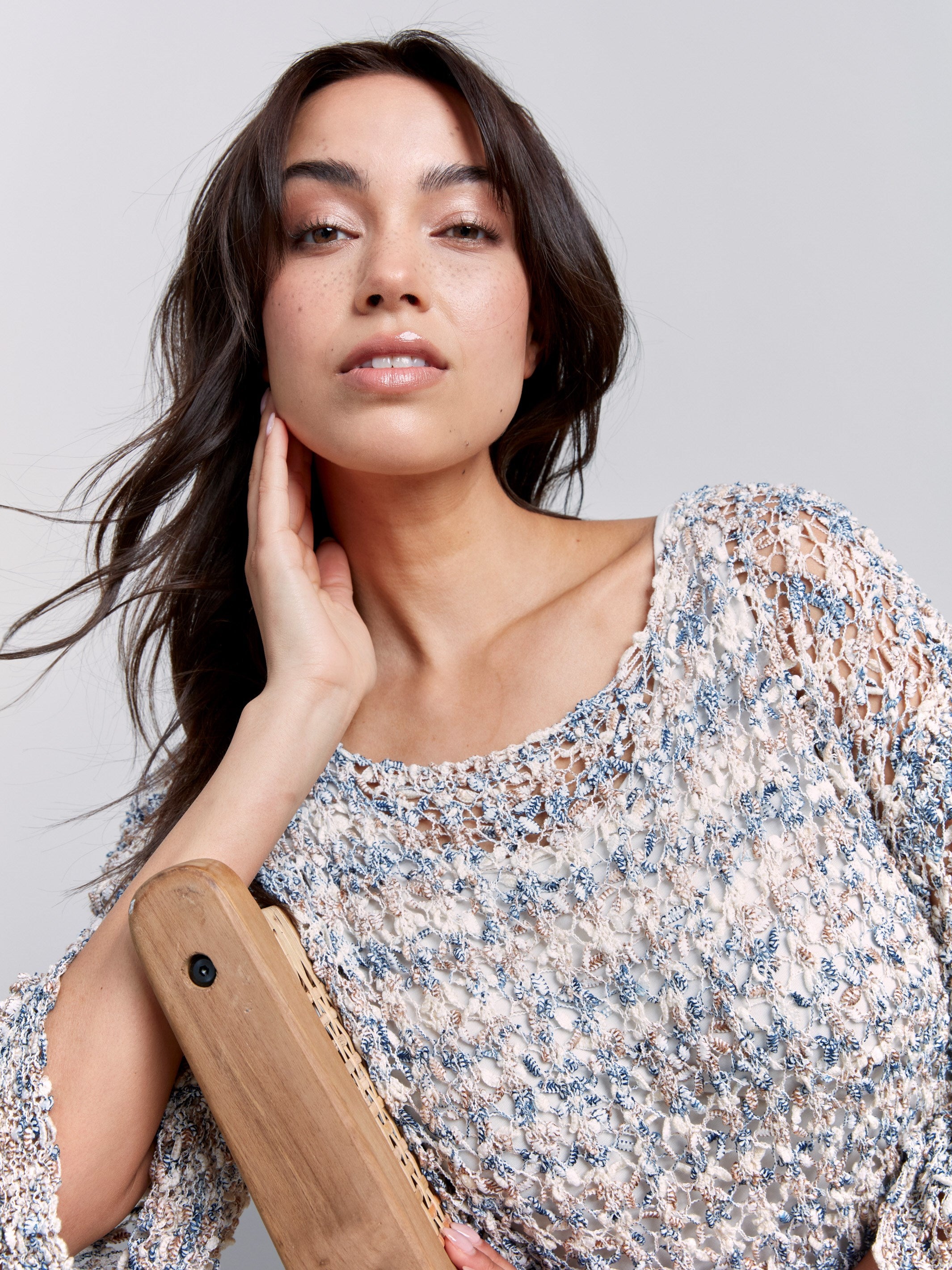 Stylish Tape Yarn Sweater in Denim - Cozy Knit Pullover for Women | Perfect for Casual Outfits, Layering & Fall Fashion