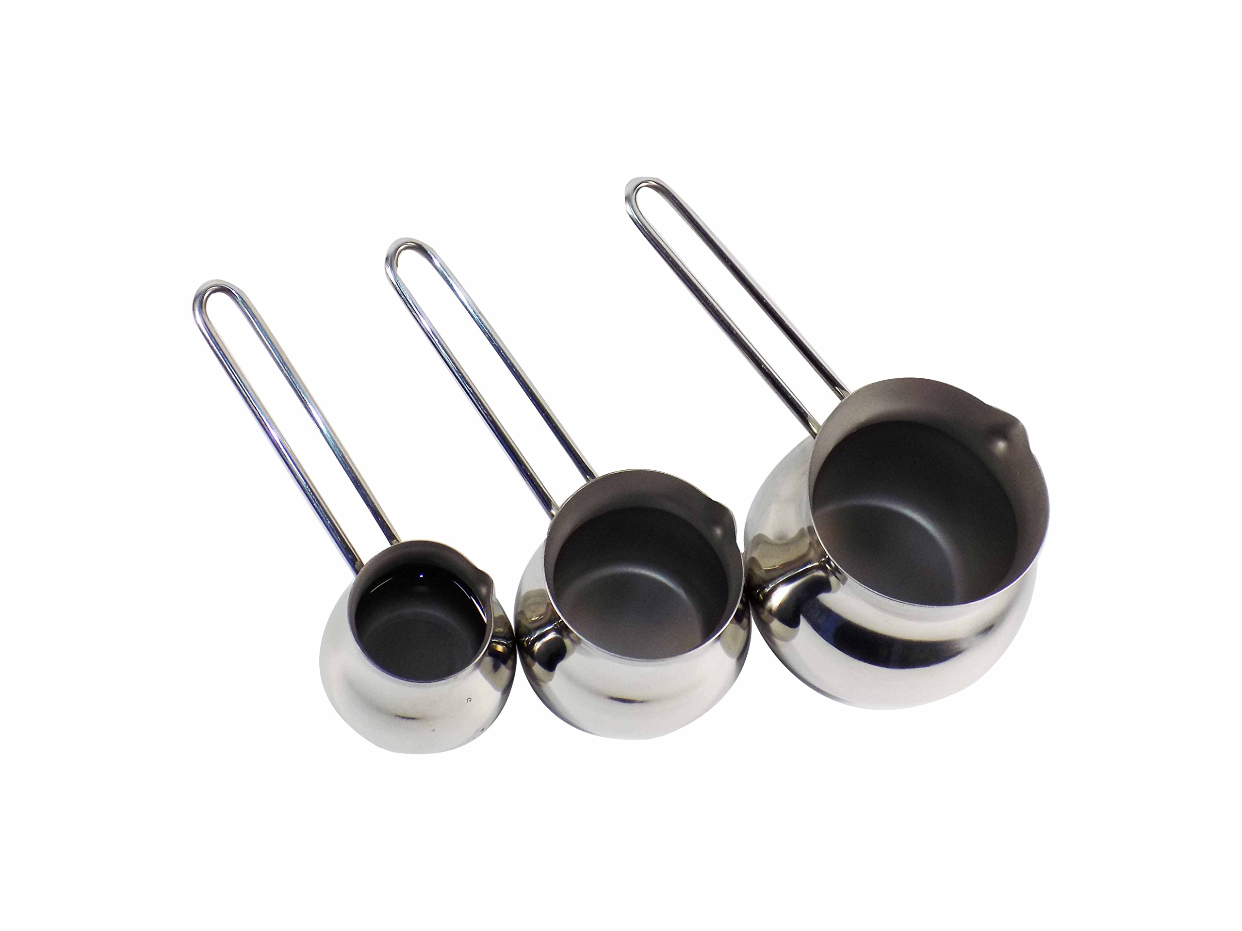 Premium Stainless Steel Belly Shape Soup Coffee Pot & Butter Warmer Set of 3 - Durable Kitchen Cookware for Soup, Coffee, Tea, Chocolate & Sauce Making - Perfect for Stovetop, Camping & Home Cooking
