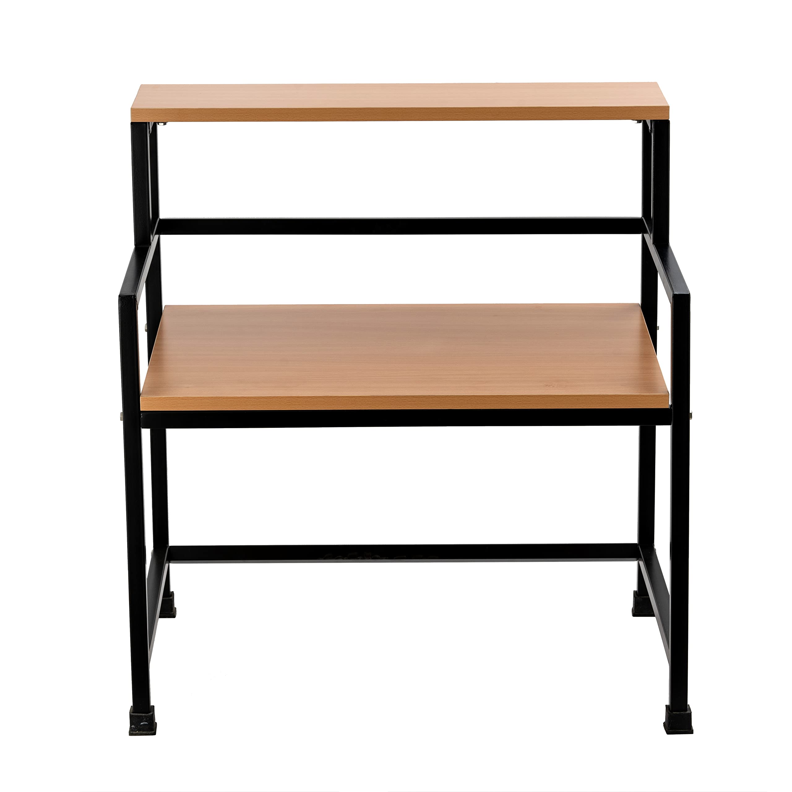 3-Tier Microwave Oven Stand with Storage Shelf - Premium MDF & Steel Kitchen Organizer Rack (60x43cm, Bavarian Beech/Black) - Perfect for Small Kitchens, Apartments & Dorm Rooms - Made in India