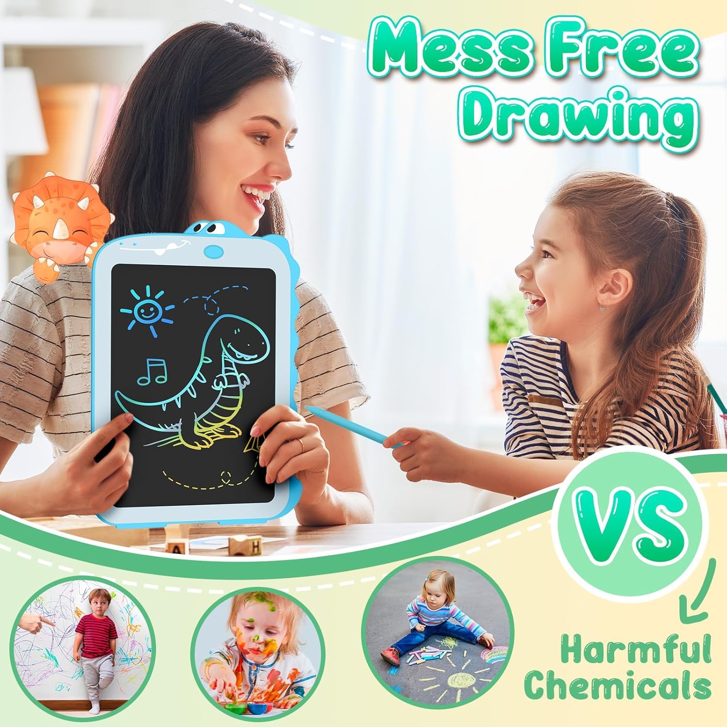 8.5-Inch LCD Writing Tablet for Kids - Colorful Doodle Drawing Board, Erasable Handwriting Pad, Educational Learning Toy for Toddlers & Boys - Perfect for Home, School & Travel Use as Birthday Gifts