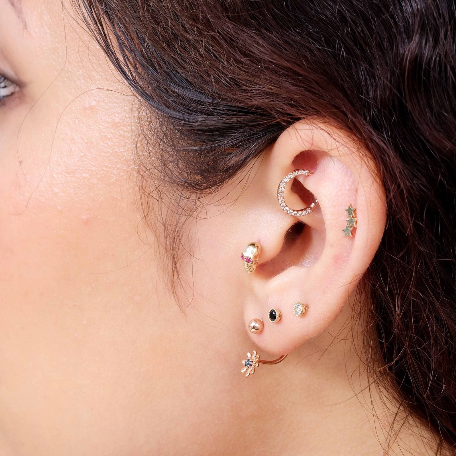 14K Rose Gold Gemstone Eternity Clicker Hoop Earrings for Women - Perfect for Weddings, Parties & Everyday Elegance